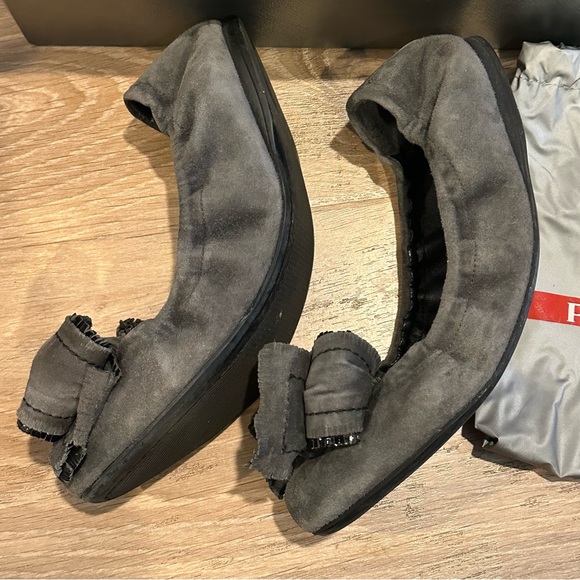 Prada Suede ballet flats with Bow size 37 1/2 - Picture 8 of 15